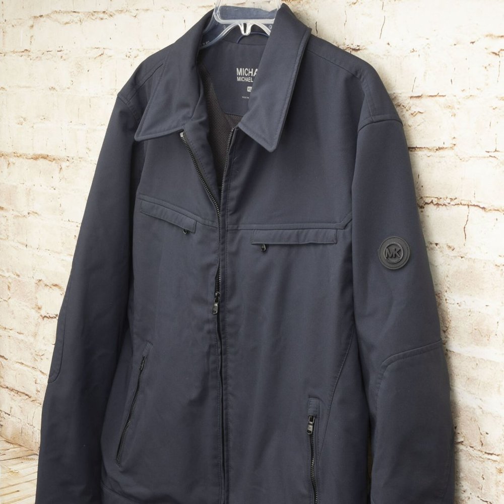 Michael Kors Designer Front Zip Navy Jacket W/Pockets
